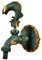 VARIOSAN Nostalgie-Auslaufventil Fisch 11244, 1/2, Messing-patiniert, langer Wandabstand, massive Wandrosette