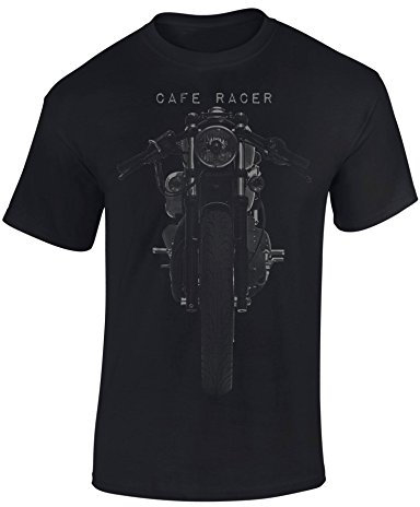 Biker T-Shirt Herren : Cafe Racer - Motorrad Geschenke für Männer Tshirt - Motorradfahrer T Shirt - Motorradbekleidung Zubehör (Schwarz XL)