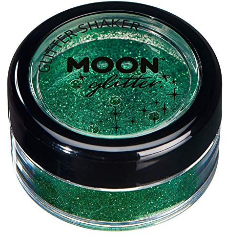 Fein Glitterstreuer von Moon Glitter - 100% kosmetische Glitzer für Gesicht, Körper, Nägel, Haare und Lippen - 5g - Grün