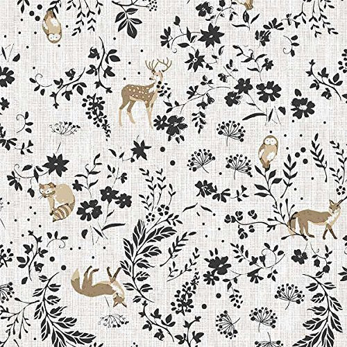 Gedruckt Canvas Dekostoff - 280 cm breite - Meterware ab 0,5 m - Preis gilt für 0,5 m | Blumen und Tiere
