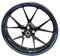 Felgenrandaufkleber Felgenrand Stripes Breite 7mm Chrom Hologramm mit Montagetool 16 17 18 19 Zoll für Auto Motorrad Felgen Aufkleber (Chrom Blau)