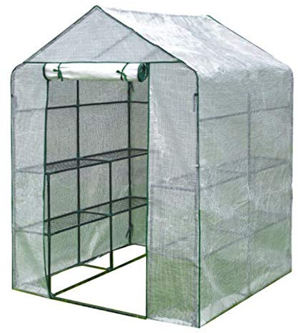 Serre de Jardin, 8 Étages Serres Potager avec bâche en PE Fermeture à glissièr Housse De Serre Imperméable pour Jardin, Patio, Maison, arrière-Cour,A_143x143x195cm
