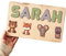 Personalized Jigsaw Puzzle With Name and Animals, Wooden Pegged Game for Toddlers 2 3 4 Years Old, Kids Educational Preschool Toy, Busy Board, Baby Name Signs, Baby Shower Gift