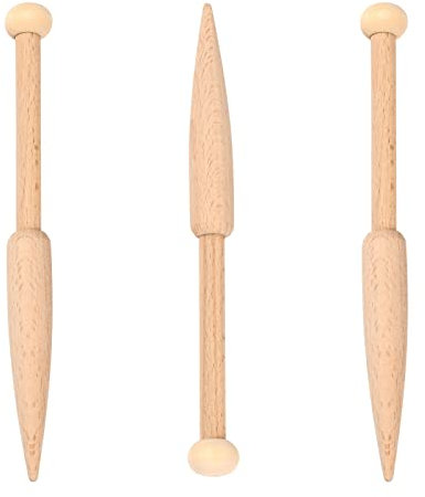 GORGECRAFT Bastone della Bobina di Legno Ferri da Maglia in Legno Testa Singola Telaio per Tessitura Macchine Utensili Navetta in Faggio Uncinetto per Maglione di Lana Fai da Te Arazzo