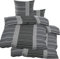 4-Piece Seersucker Bed Linen 2X 135 x 200 cm + 80 x 80 cm Grey Cross-Striped Non-Iron Microfibre (60363)