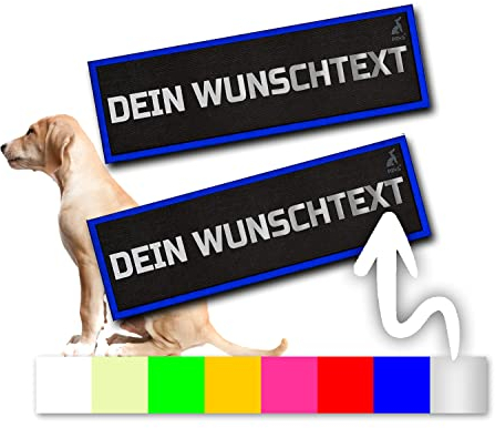 2 stück P24S Taktisches Hundegeschirr Klettsticker selbst gestalten für kleine und mittlere Hunde mit Namen [Klein, Blau]