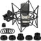Geekria for Creators Soporte de choque para micrófono compatible con Sennheiser MK4, MK8, TLM49, TLM103-MT, TLM107, abrazadera adaptadora de suspensión antivibración para micrófono (negro/metal)