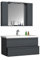 VCM 3-TLG. Waschplatz Waschtisch 100 cm Badmöbel Set Waschbecken grifflose Schublade Spiegelschrank Silora XL Anthrazit