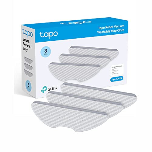 Tapo Saugroboter-Mopptuch, waschbar, kompatibel RV30 Plus, RV30, RV10 Plus, RV10, Lieferumfang: 3 x waschbares Wischtuch RVA300
