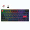 ATTACK SHARK AK832 PRO Low Profile Mechanical Keyboard, Ultra-Thin RGB Wireless 75% Gasket Gaming Keyboard with LED Screen, BT5.1/2.4G/Wired Tri-Mode, 81 Keys Red Switch Coiled USB C Cable for Mac/Win
