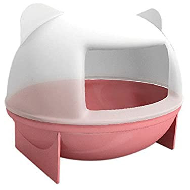 DOITOOL Maison De Bain pour Petits Animaux Bac à Chinchilla avec Design Oreilles De Chat Espace Confortable pour Hamster Et Gerbille Rose