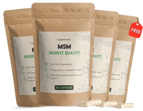 Cupplement 240 MSM - MSM-Präparate - Kein Pulver, 1000 mg, Gel oder Tabletten - Rein - Nahrungsergänzung - Superfood - Anti Aging - Msmpowder - MSN - Hochdosiert