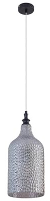 Lindby Pendelleuchte Drakar (Retro, Vintage Antik) in Alu aus Glas (1 flammig E27) - Hängelampe Esstischlampe Hängeleuchte Wohnzimmerleuchte