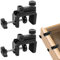 Abrazadera C, Abrazadera de Escritorio Abrazadera Universal en C Ajustable Soporte de Base en C Accesorio de Montaje para Carpintería Madera Oficina de Cabecero, Negro, 2 Piezas
