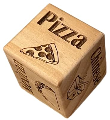 Eventerde Essensspiele, Essenswürfel | Holz-Dinner-Entscheidungsträger - Lustiges Brettspiel-Zubehör, Date-Night-Ideen, Essensauswahl, Würfel-Dinner-Entscheidungsträger für Frauen und Männer