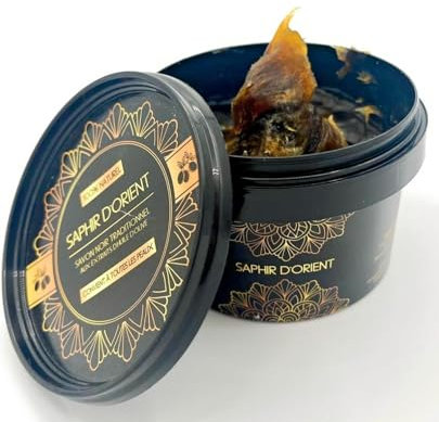 SAPHIR D'ORIENT Savon noir - Maroc - Savon beldi - Gommage - 100% Naturel - 200g