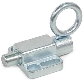 Ganter Normelemente | Rastbolzen mit Zugring | zum Anschrauben | mit Rastsperre | GN 722.6-8-20-C-ZB | verzinkt | Bolzen ⌀8mm