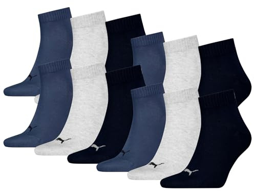 PUMA Unisex Quartersocken 12 Paar aus Baumwollmix, kurze Socken für Damen und Herren