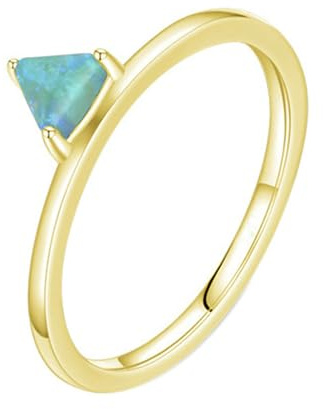 RDSGYZ Opal Ring Gold 750 Damen, Verlobungsring Solitär mit Opal Hochzeitsringe Eheringe Nickelfrei Größe 62 (19.7)