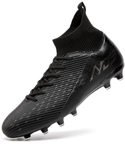 Mokayu Zapatillas de Fútbol para Hombre Profesionales Atletismo Banda Alta Calzado de Fútbol Zapatillas de Deporte Entrenamiento para Césped Artificial Futbol de Competición