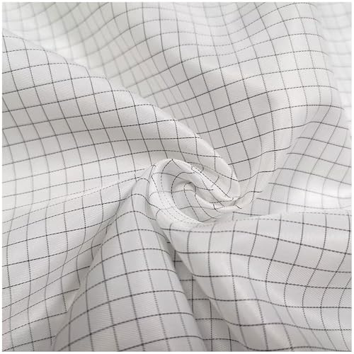 LJBD Tela Antiestática Tejido de Forro Suave y Liso Ligero Antipolvo para Manualidades Costura,Traje de Protección,Gorro de Trabajo Bolsa,Accesorios Mangas para Brazos(Size:1.5 * 1m,Color:Blanco)