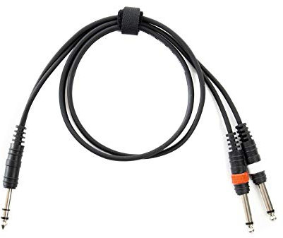 MUSIC STORE 1m Klinke-Kabel für Heimstudio, Audioverbindung mit 6,3-mm-Monoklinken und Stereoklinke