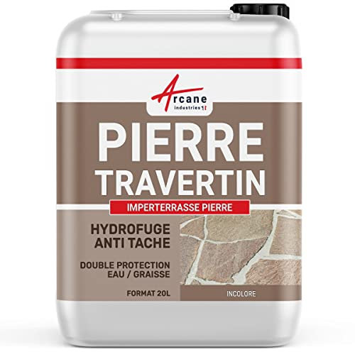 Hydrofuge, imperméabilisant, terrasse, anti-taches, pierres naturelle et travertin - 20 L (jusqu'à 100 m²) - ARCANE INDUSTRIES