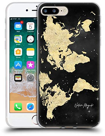 Head Case Designs Offizielle Nature Magick Gold Metallic Sparkle World Map Rose Gold Glitter Gel Handyhülle Hülle [Militärischer Schutzgrad] Kompatibel mit Apple iPhone 7 Plus/iPhone 8 Plus
