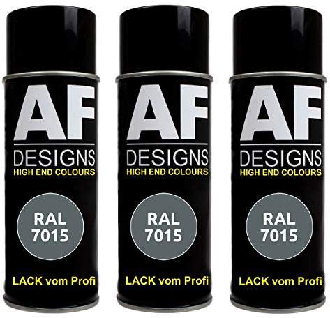 Alex Flittner Designs Bombe aérosol RAL7015 gris ardoise brillant, brillant | Lot de 3 bombes de peinture RAL pour voiture - Couleur RAL 7015 - Gris ardoise brillant