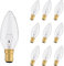 10 Pack B15 Candle Bulbs 60W, SBC Candle Bulbs Dimmable, B15 Bayonet Light Bulb Warm White 2700K, 230V, 600 Lumens