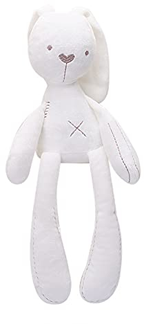 Herbests Hase Kuscheltier, 45cm Kaninchen Stofftier Plüschtier Plüschhase mit Schlappohren für Mädchen, Jungen & Babys Hasenpuppe Spielzeug Schmusetier für Kinder Geschenk für Weihnachten,Weiß