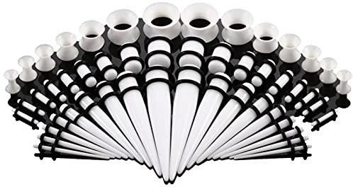 XINHE Dehnstäbe Tunnel Set Ohr Dehnstab Expander Plug Set 1.6-10mm Leuchten im Dunkeln mit Flesh Silikon Ohr Tunnel Piercing Set 50 stück,009