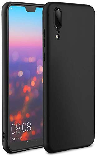 Verco Kompatibel mit Huawei P20 Hülle, Matte Rückschale Schutzhülle für P20 Case Silikon Handyhülle - Schwarz