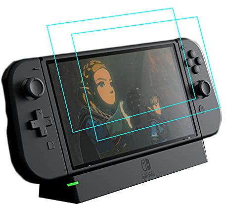 YGoal Protection écran pour Nintendo Switch OLED, [2 Pack] Dureté 9H, Anti-Rayures, sans Bulles et Haute définition Protecteur d'écran en Verre trempé pour Nintendo Switch OLED 7 Pouce Tablet