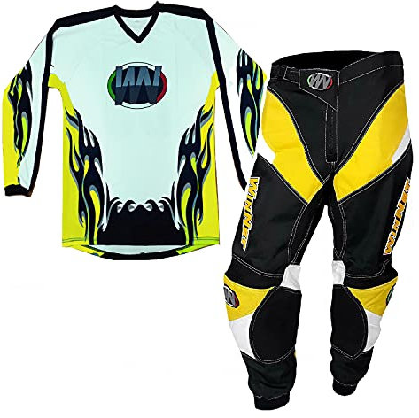 WinNet Completino per Bambino da Moto Cross Quad Maglia + Pantalone (12 Anni)