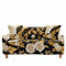 FANSU Stretch Sofabezug Stretch Antirutsch Sofaüberwürfe mit Armlehnen,3D Rosen Druck Ecksofa L Form Sofa/Couchbezug/Sesselbezug für Wohnzimmer Wohnkultur (goldenes Blatt,1 Sitzer/90~140cm)