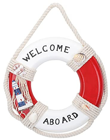 Happyyami 1stk Rettungsring-Ornamente Holz-rettungsring-wanddekoration Wandrettungsring Aus Holz Rettungsring Wanddekoration Hängedeko Im -Stil Hölzern Haushalt Strand Anhänger