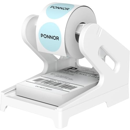 PONNOR Etikettenhalter, Thermo-Versandetikettenhalter für Rollen und Fächer-Falz-Etiketten, Desktop-Etikettendrucker Zubehör für Büro, Zuhause