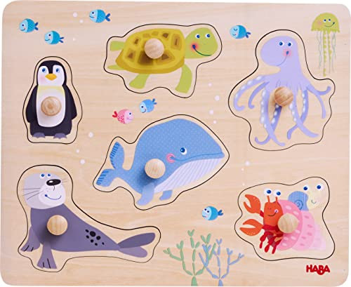 HABA 306543 - Greifpuzzle Meerestiere, Greifpuzzle ab 12 Monaten