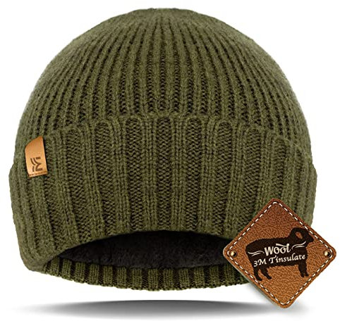 Migliore Wear Wollmütze Herren, Winter Strickmützen für Damen Herren, Thinsulate Winddichte Wintermütze, Warme Beanie Mütze für Unisex