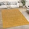 Paco Home Outdoor Teppich Wetterfest Balkon Boho Wohnzimmer Küche Skandinavisch Muster Einfarbig 3D Effekt Modern, Grösse:200 cm Rund, Farbe:Gelb