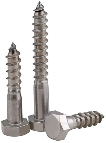 M6 x 70mm HEX HEXAGON HEAD COACH SCREWS (Pack of 10) WOOD SCREWS BRIGHT ZINC PLATED DIN 571