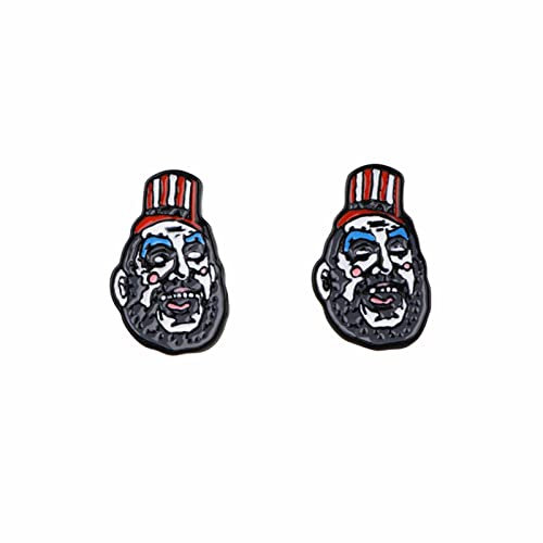 Horror Halloween Earring Stud, Captain Spauldng Chainsaw Stud Earrings for Girls, Women and Men, 0, Zinc, No Gemstone