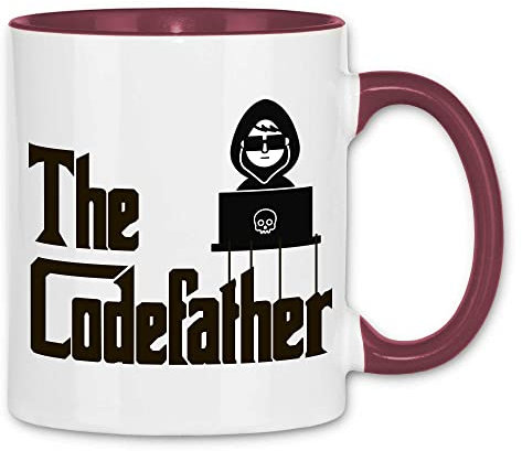 wowshirt Tasse Codefather Programmierer Computer Informatiker, Farbe:White - Bordeaux