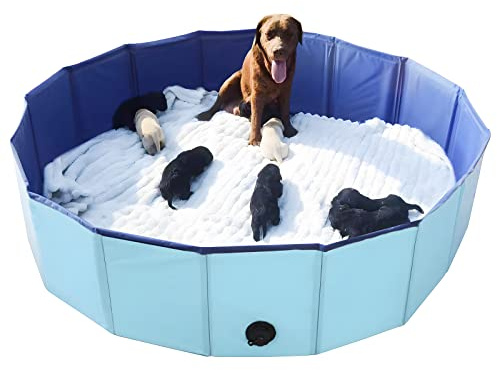 Artilife Caja de Parto para Perros, Piscina para partos, Corral para Cachorros, Nacimiento para Perros (160 x 30 cm), Color Azul