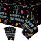4 Stück Leuchtende Party Tischdecken Neon Geburtstag Party Tischtuch 51 x 86 Zoll Neon leuchtende Tischabdeckung Glühen in der dunklen Geburtstagsparty Tischtuch schwarzes Licht