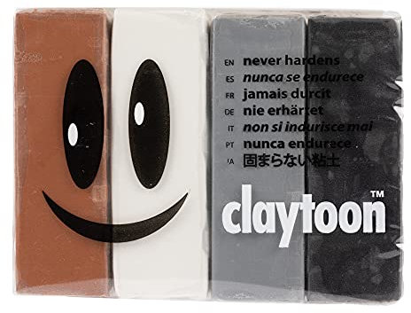 Van Aken Claytoon Modelliermasse – 0,5 kg (vier 113 g Riegel) – Verwendung für Claymation, Modelle und Stop-Motion (neutral)