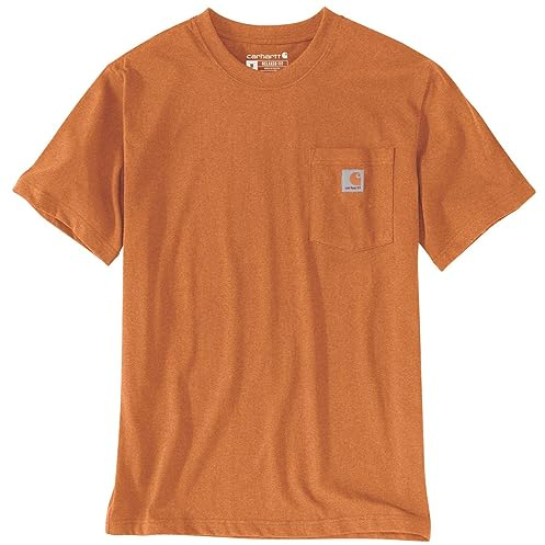 Carhartt Herren T-Shirt Relaxed Fit Heavyweight Short-Sleeve Pocket, Farbe:Marmalade Heather, Größe:M