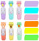 Sugeru 6pcs mini Textmarker set mit Cartoon Stiftkappe | Marker,Leuchtstifte,Kawaii Schulsachen,Textmarker Klein Kinder,Highlighter Pen,Schulzubehör,Lustige Glitzer Stifte Mädchen Junge (Tragen)