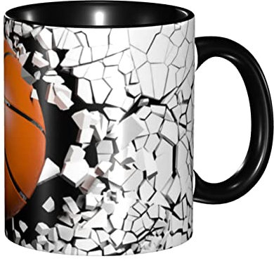 RFSHOP Mug Cup,Basketball Mugs,Ceramic Tea Cup Coffee and Hot Chocolate Cups for Home Office 11 Oz